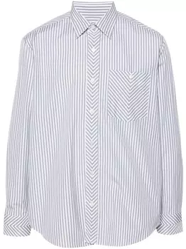 Paul Smith полосатая хлопковая рубашка, зеленый