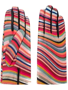 Paul Smith полосатые перчатки, розовый