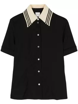 Paul Smith рубашка с контрастным воротником, черный