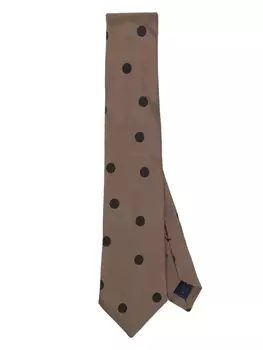 Paul Smith шелковый галстук в горох, коричневый