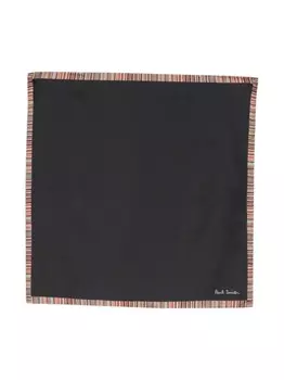 Paul Smith шелковый платок с отделкой в полоску, черный