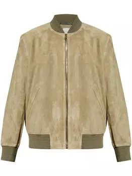 Paul Smith замшевая куртка-бомбер, зеленый