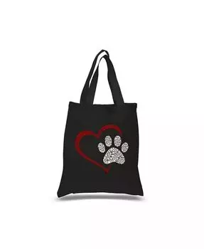 Paw Heart — маленькая большая сумка Word Art La Pop Art, синий