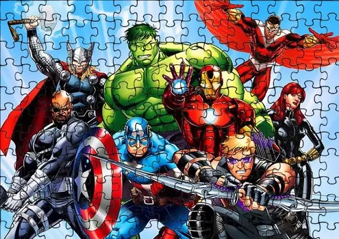 Пазл 96 деталей: Marvel's Avengers + Сумка с принтом bez marki