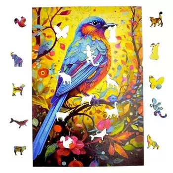 Пазл Bird Mruu&Pruu 20 x 28 см 160 деталей Деревянный пазл