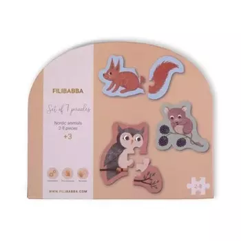Пазл Filibabba деревянный 7 деталей. Северные животные