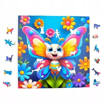 Пазл Mruu&Pruu Бабочка 25 x 25 см 150 деталей Деревянный пазл