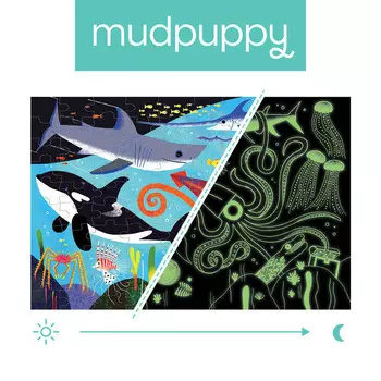Пазл Mudpuppy, светящийся в темноте Ocean Predators, 100 шт.