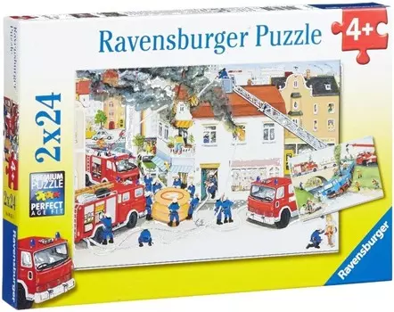 Пазл Ravensburger, Пожарная команда, 2х24 шт.