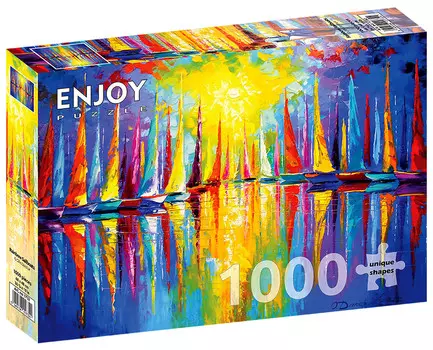 Пазл, Разноцветные парусники, 1000 шт. Enjoy