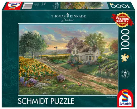 Пазл THOMAS KINKADE Подсолнуховое поле, 1000 шт. Schmidt