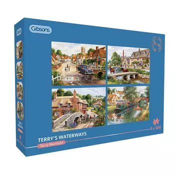 Пазлы Gibsons – Terrys Waterways – 4 X 500 Piece Jigsaw Puzzle