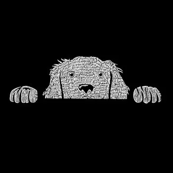 Peeking Dog — мужская футболка премиум-класса с рисунком Word Art LA Pop Art