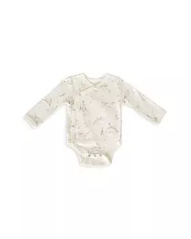 Pehr Unisex Field Of Dreams Хлопковое боди-кимоно с длинными рукавами и принтом - для малышей, белый