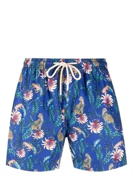 PENINSULA SWIMWEAR плавки-шорты с цветочным принтом, синий