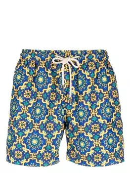 PENINSULA SWIMWEAR плавки-шорты с графичным принтом, синий