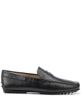 Пенни-лоферы из зернистой кожи Tod's, черный