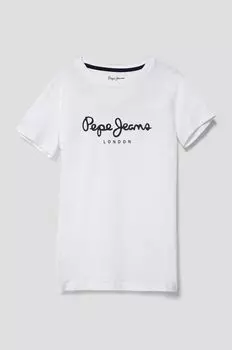 Pepe Jeans Детская хлопковая футболка, белый