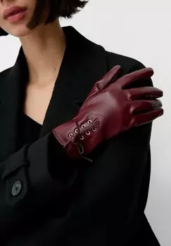 Перчатки EFFECT TIED Bershka, Бордо