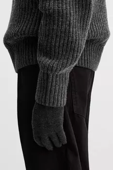 Перчатки из шерсти ZARA, серый мергель