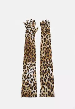 Перчатки LEOPARD GLOVES MOSCHINO, черный