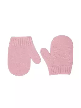 Перчатки с логотипом Gucci Kids, розовый