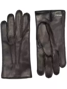 Перчатки с логотипом Zegna, черный