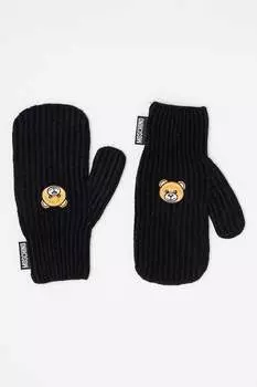 Перчатки с шерстью Moschino, черный