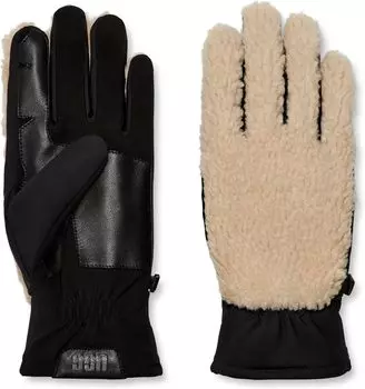 Перчатки UGG Fluff Smart Gloves with Conductive Leather Palm, натуральный