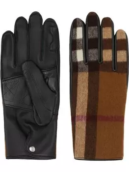 Перчатки в клетку Burberry, коричневый
