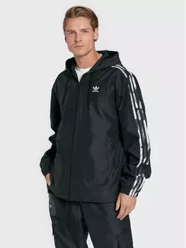 Переходная куртка свободного кроя Adidas, черный