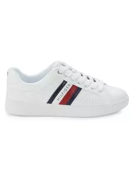 Перфорированные кроссовки с логотипом Tommy Hilfiger, белый