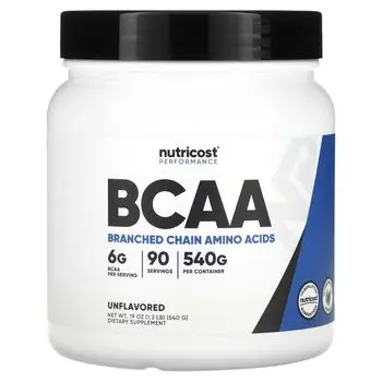 Performance, BCAA, без вкуса, 1,2 фунта (540 г) Nutricost