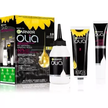 Перманентная краска для волос Garnier Olia Big Kit оттенок 2.0 Black Diamond