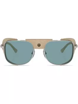 Persol Po1013sz rectangle-frame sunglasses, серебристый