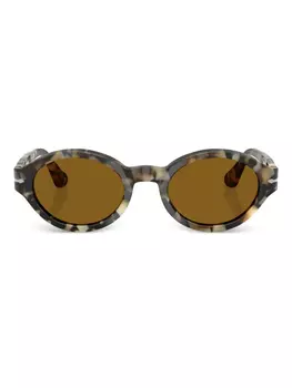 Persol round-frame солнцезащитные очки, коричневый