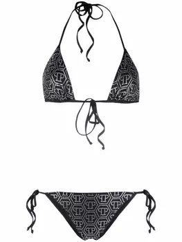 Philipp Plein бикини с монограммой, черный