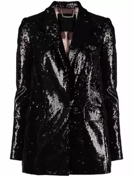 Philipp Plein блейзер с пайетками, черный