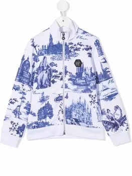 Philipp Plein бомбер с принтом, белый