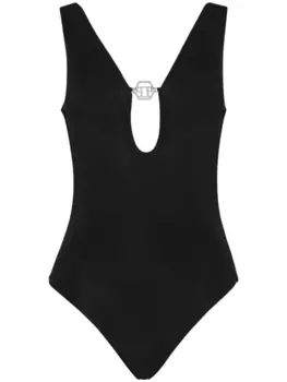 Philipp Plein купальник с логотипом, черный