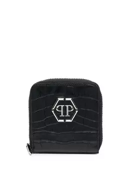 Philipp Plein мини-кошелек с тиснением под кожу крокодила, черный
