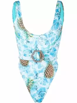 Philipp Plein монокини Pineapple Skies, синий