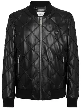 Philipp Plein стеганый бомбер, черный