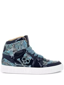 Philipp Plein высокие кеды Paisley, синий