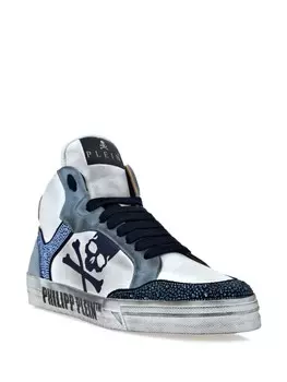 Philipp Plein высокие кеды Strass Retrokickz TM, белый