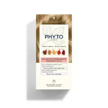 Phyto Phytocolor 9 Перманентное окрашивание очень светлый блондин без аммиака 100% покрытие седых волос