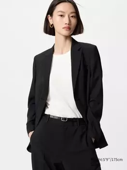 Пиджак airsense relaxed Uniqlo, черный