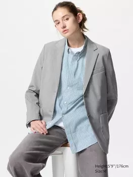 Пиджак airsense relaxed Uniqlo, серый