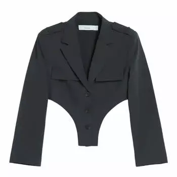 Пиджак Bershka Tailored Bodysuit, серый