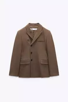 Пиджак crossover ZARA, коричневый ДУБЛЬ